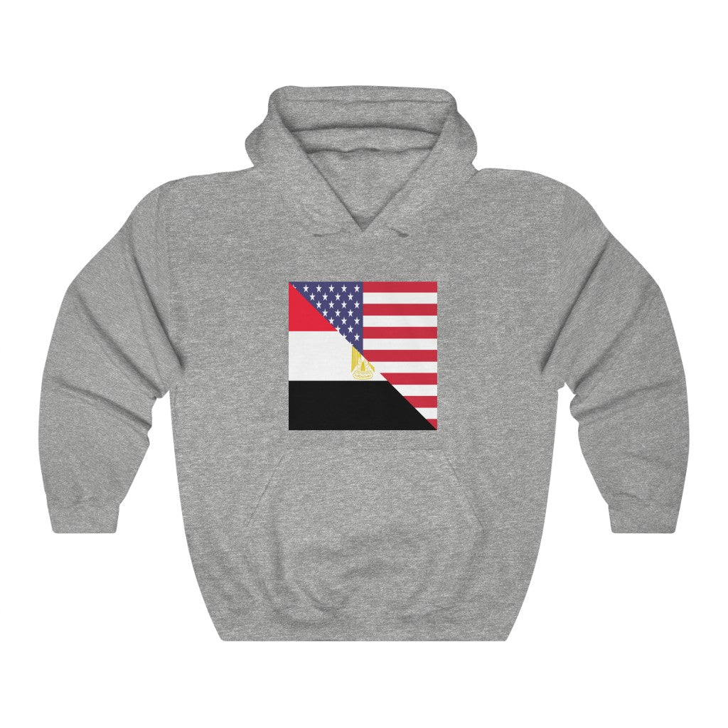 Egyptian American Flag Hoodie  | Unisex Half Egypt USA Pullover