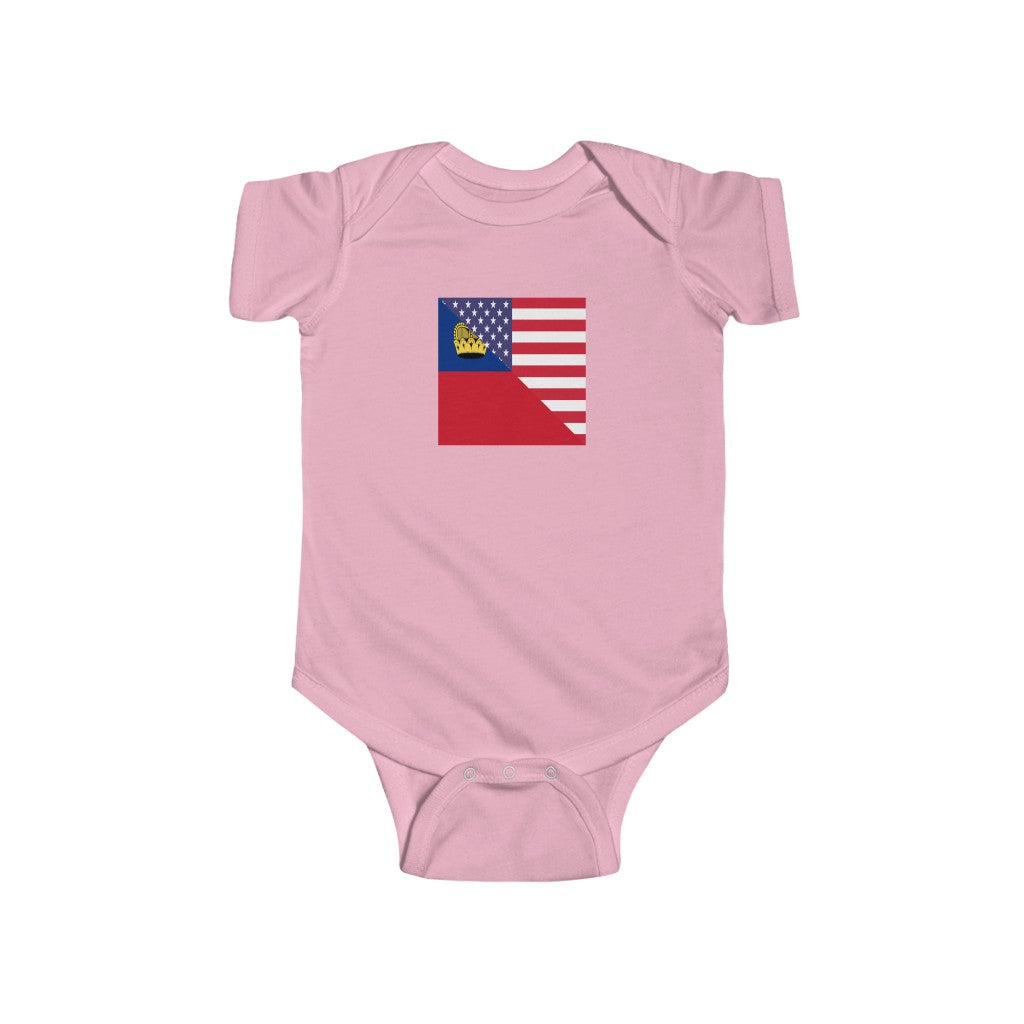 Liechtenstein American Flag Baby Bodysuit | USA Newborn Clothes