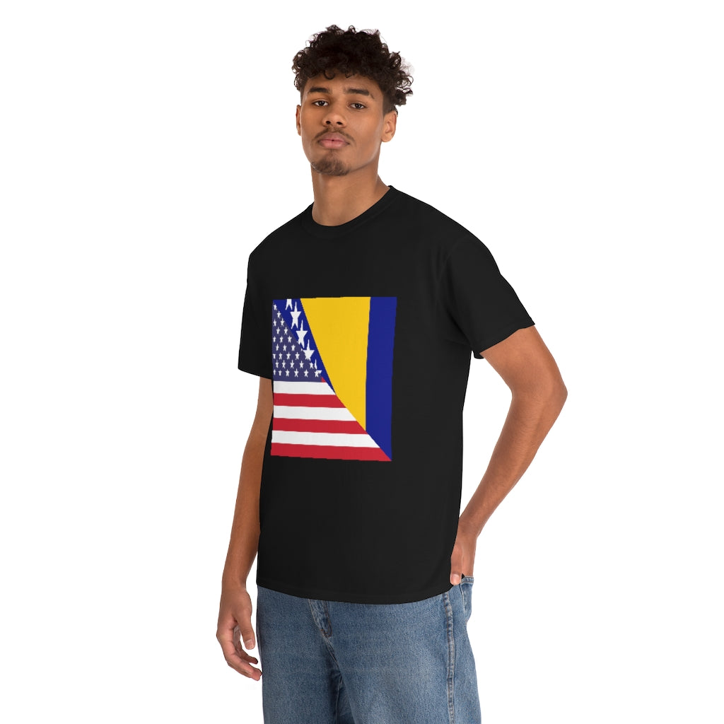 Bosnia and Herzegovina American Flag Tee Shirt | Bosnia USA Tshirt