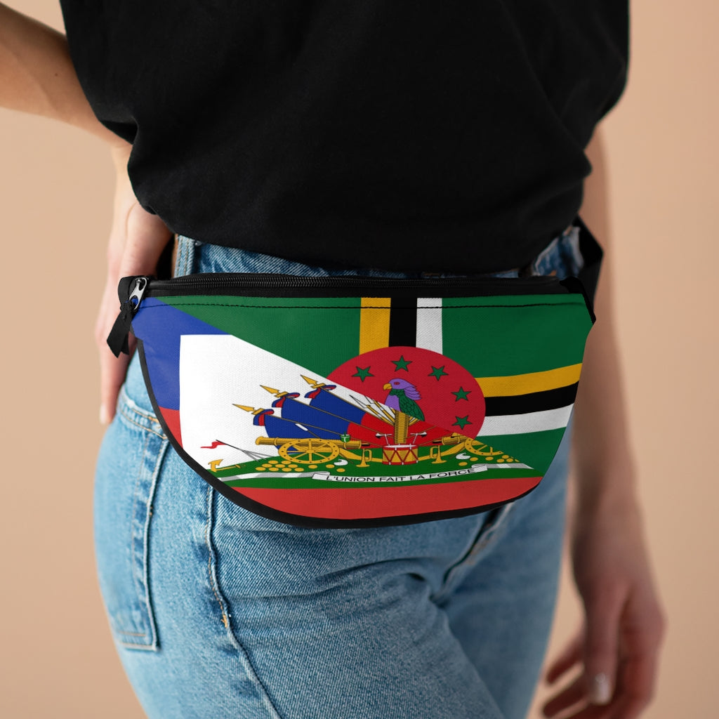 Dominica Haitian Flag Fanny Pack | Haiti Belt Bag Waist Sling