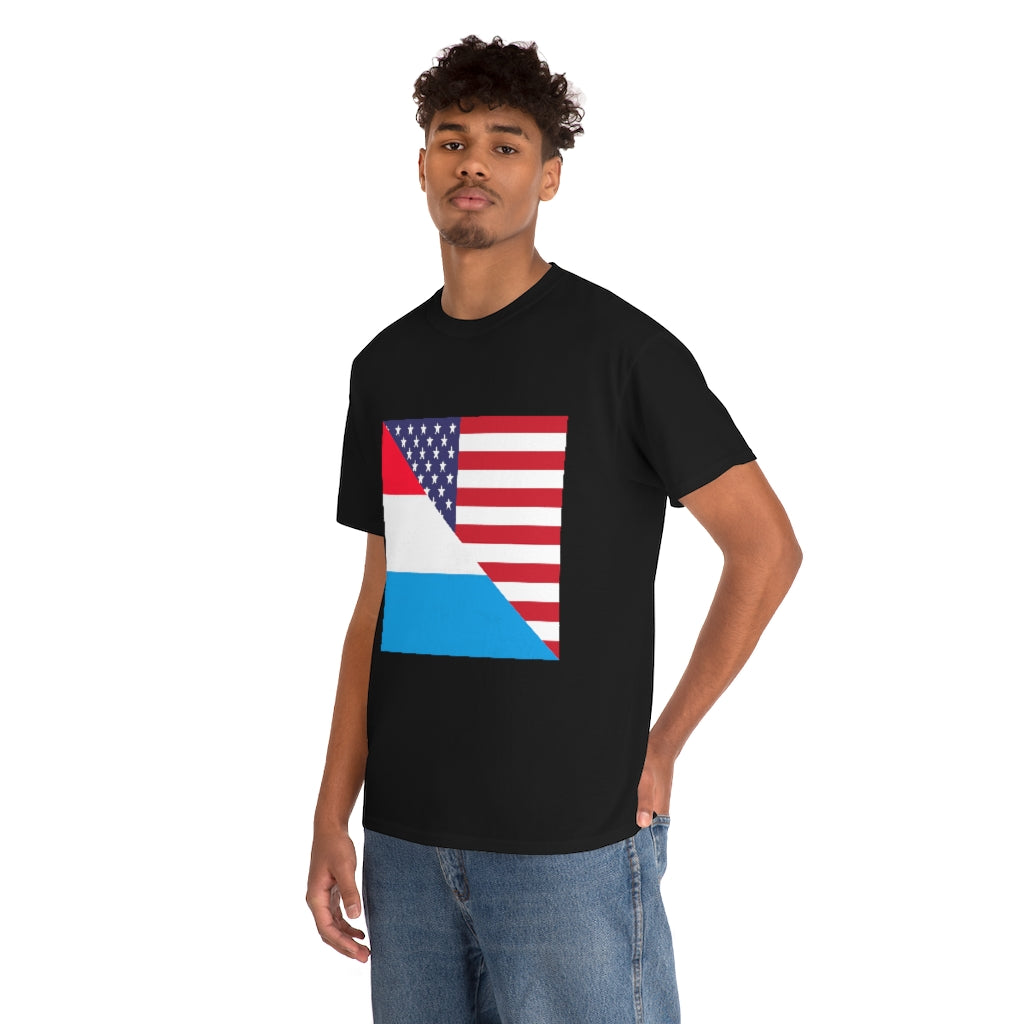 Luxembourg American Flag Unisex Tee Shirt | Luxembourger Tshirt