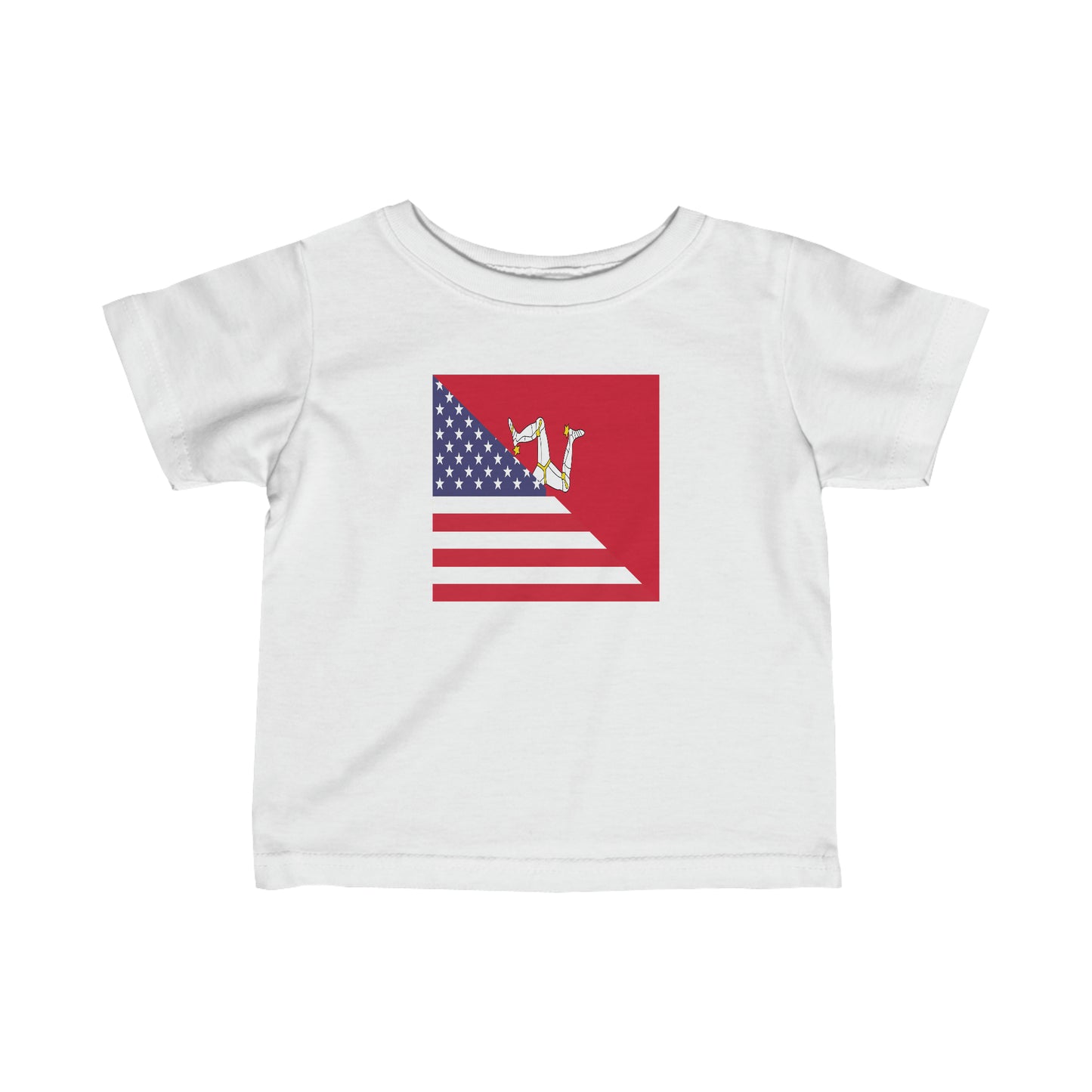 Infant Isle of Man American Flag Manx USA Toddler Tee Shirt