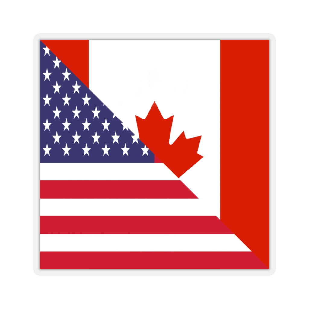 Canadian American Flag Sticker | Canada USA Stickers