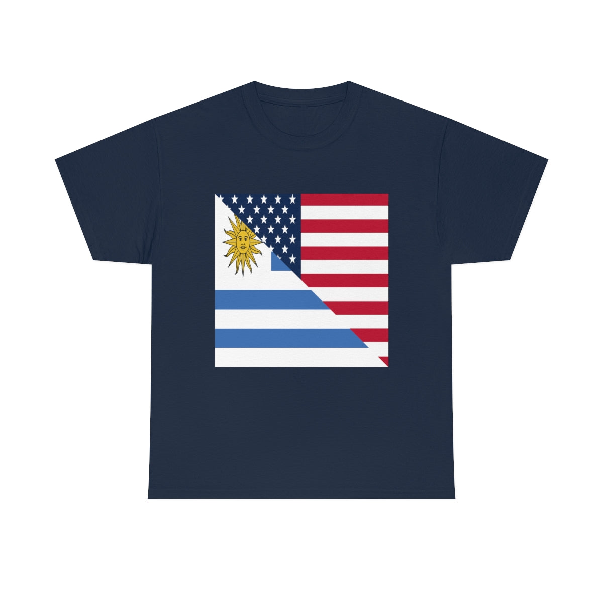 Uruguay American Flag Half Uruguayan USA T-Shirt | Unisex Tee Shirt