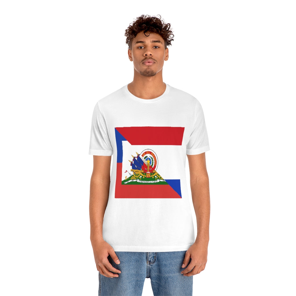 Half Haitian Paraguayan Flag Tee | Haiti Paraguay Men Women Shirt