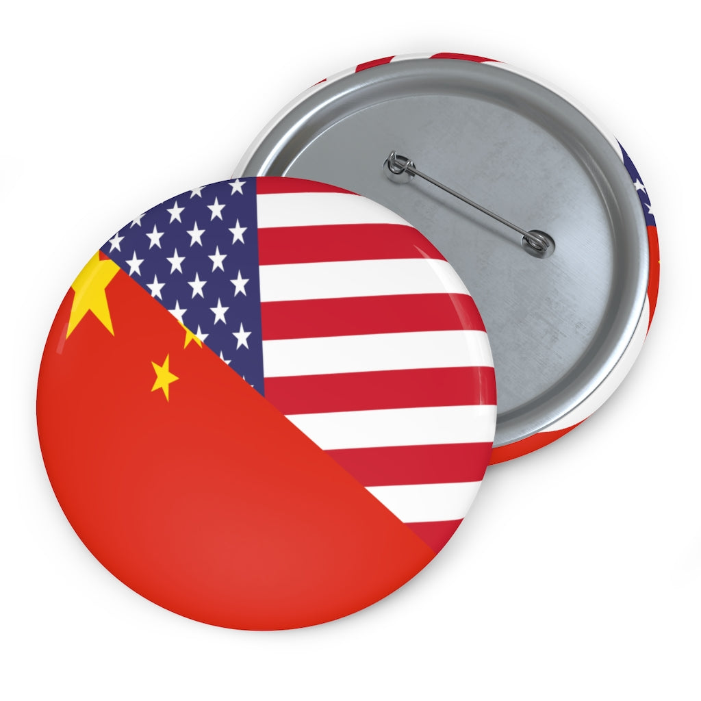 Chinese American Asian Flag Pin Button | China USA