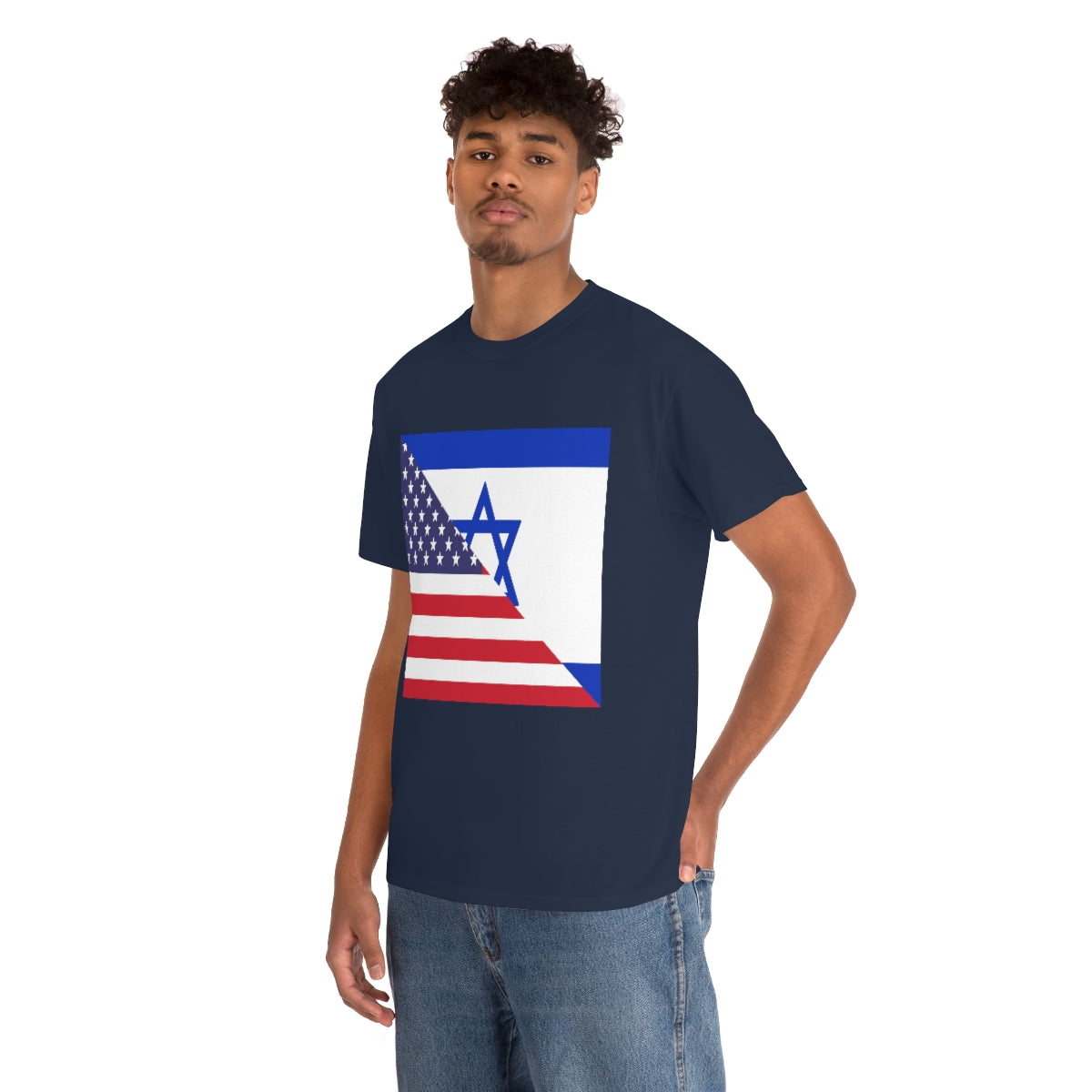 Israel American Flag Half Israeli USA T-Shirt | Unisex Tee Shirt