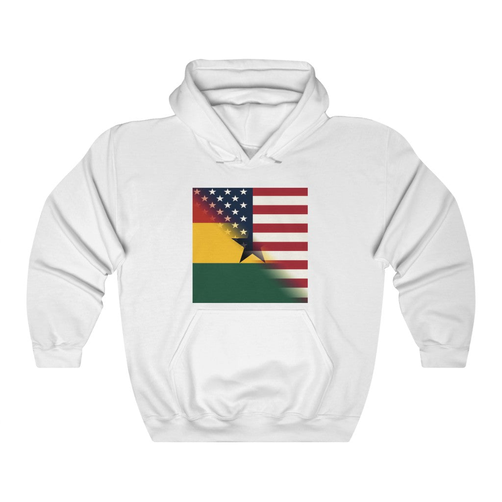 Half Ghanaian-American Flag Hoodie | Ghana African US Men Women Pullover