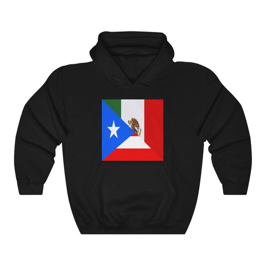 Puerto Rico Mexican Flag Hoodie  | Unisex Half Boricua Mexico USA Pullover