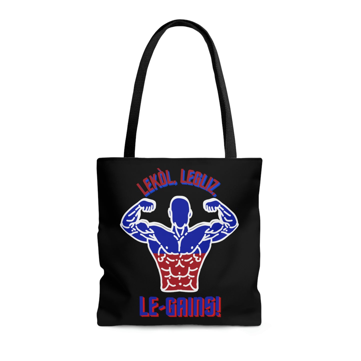 Lekol, Legliz, Le-Gains! | Haitian Gym Saying Tote Bag | Shoulder Bag