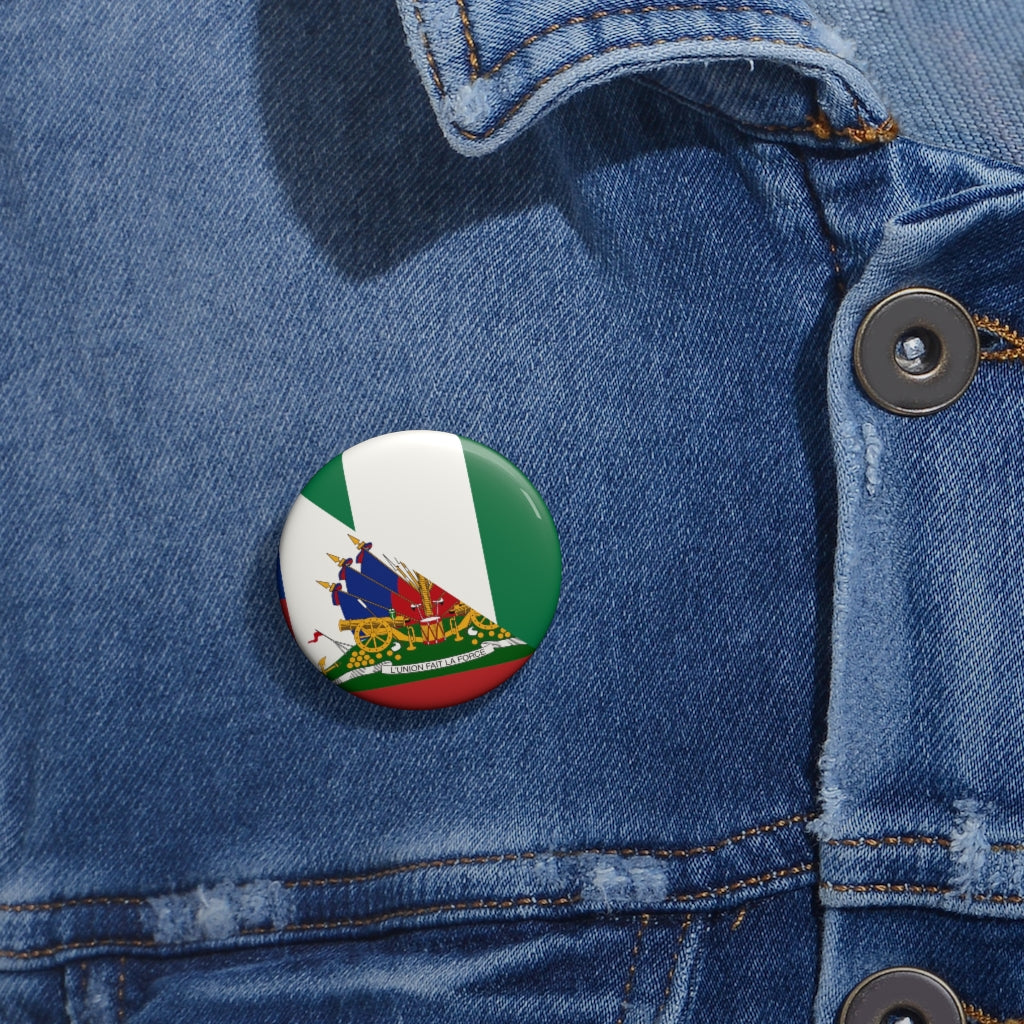 Haitian Nigerian Flag Pin Button | Haiti Nigeria Naija