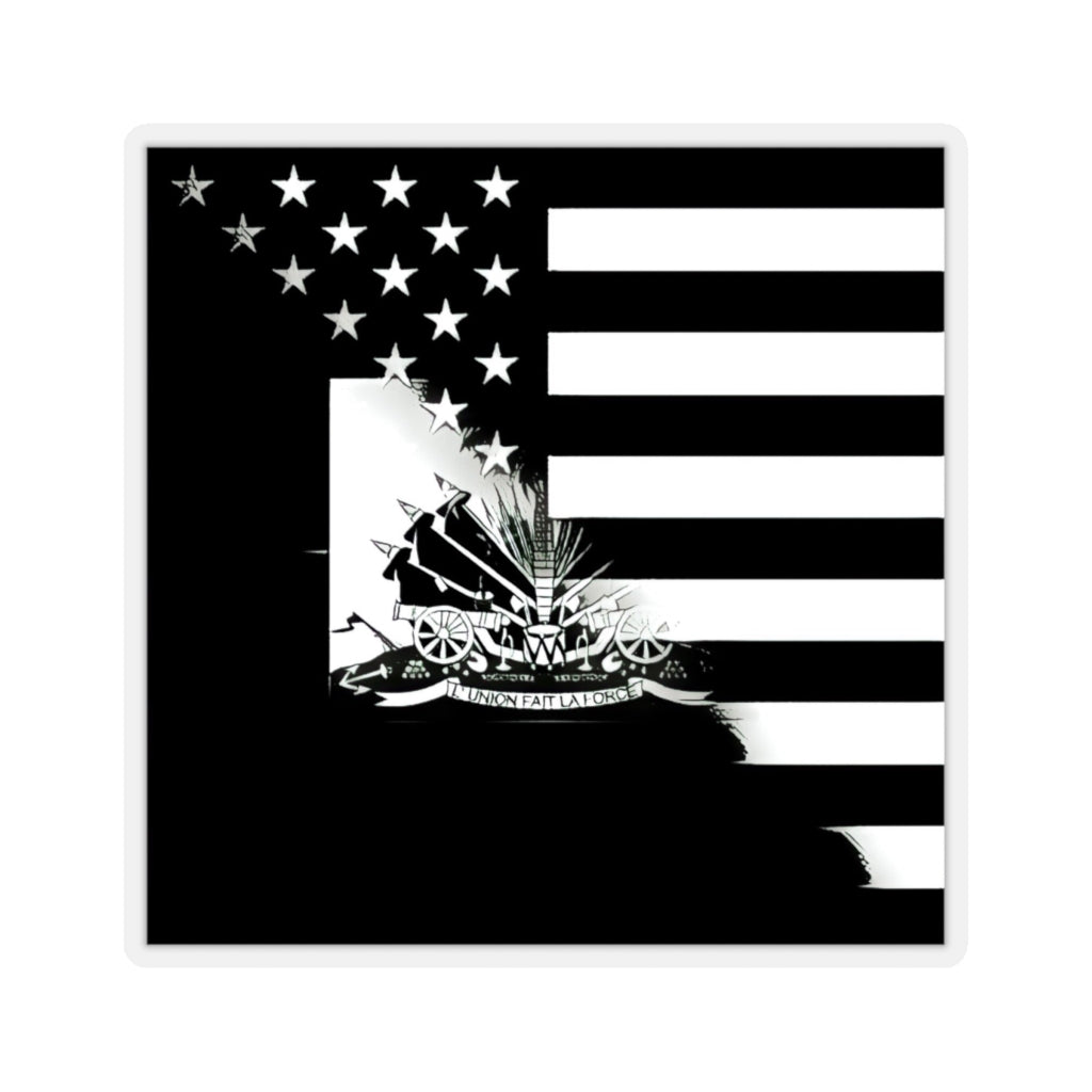 B&W Haitian-American Sticker