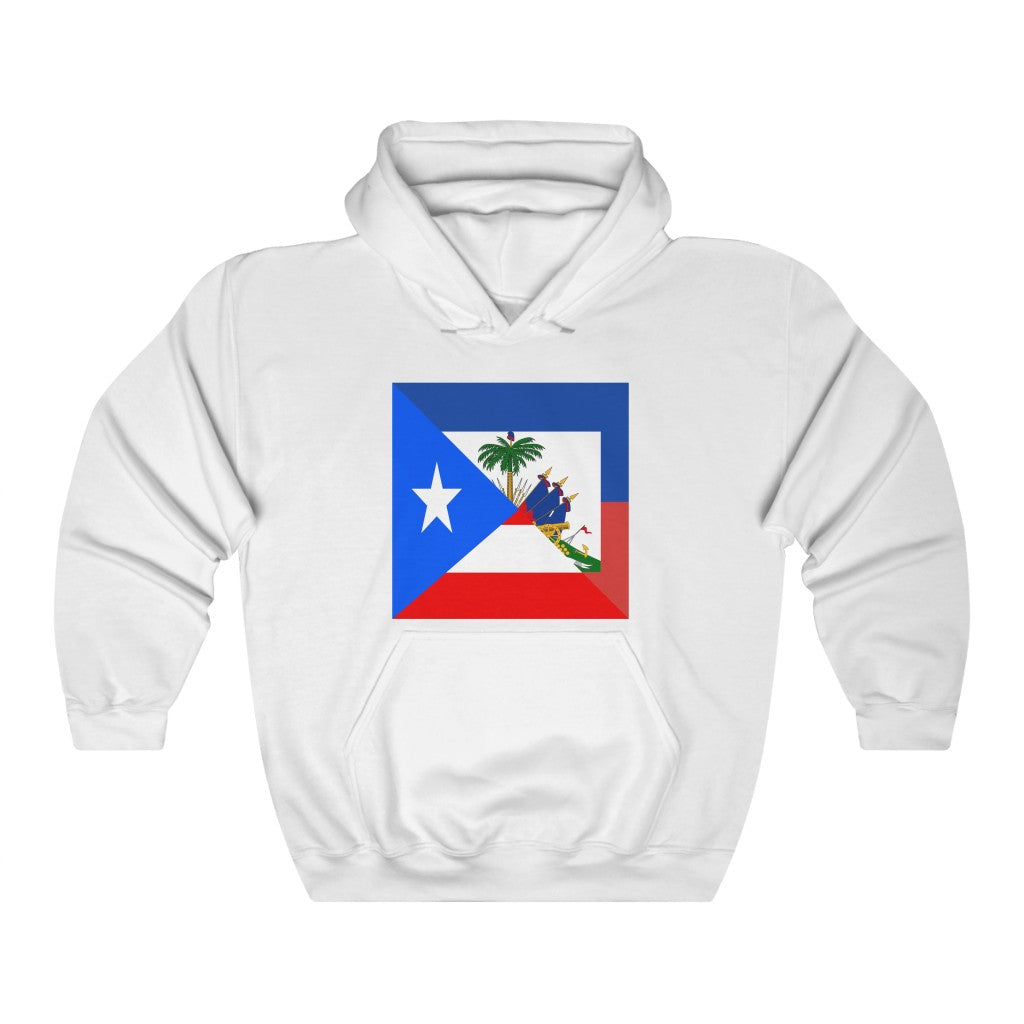 Haitian Puerto Rican Flag Hoodie | Unisex Boricua Haiti Men Women Pullover