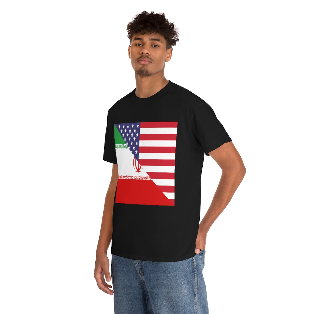 Iran American Flag Tee Shirt | Unisex Iranian USA Tshirt