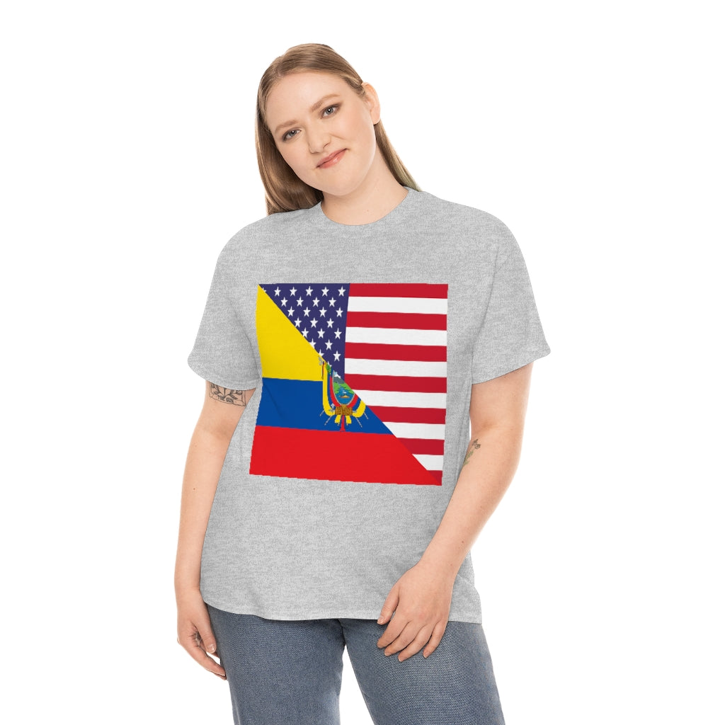 Ecuadorian American Flag Tee Shirt | Unisex Ecuador USA Tshirt