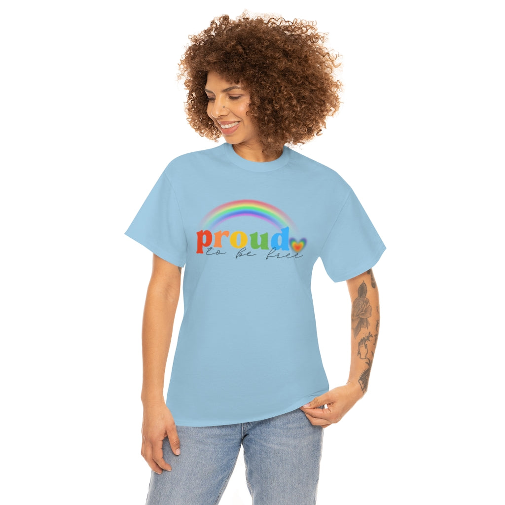 Proud To Be Free Rainbow Flag Shirt | Unisex LGBTQ Gay American Pride Men Women Tee