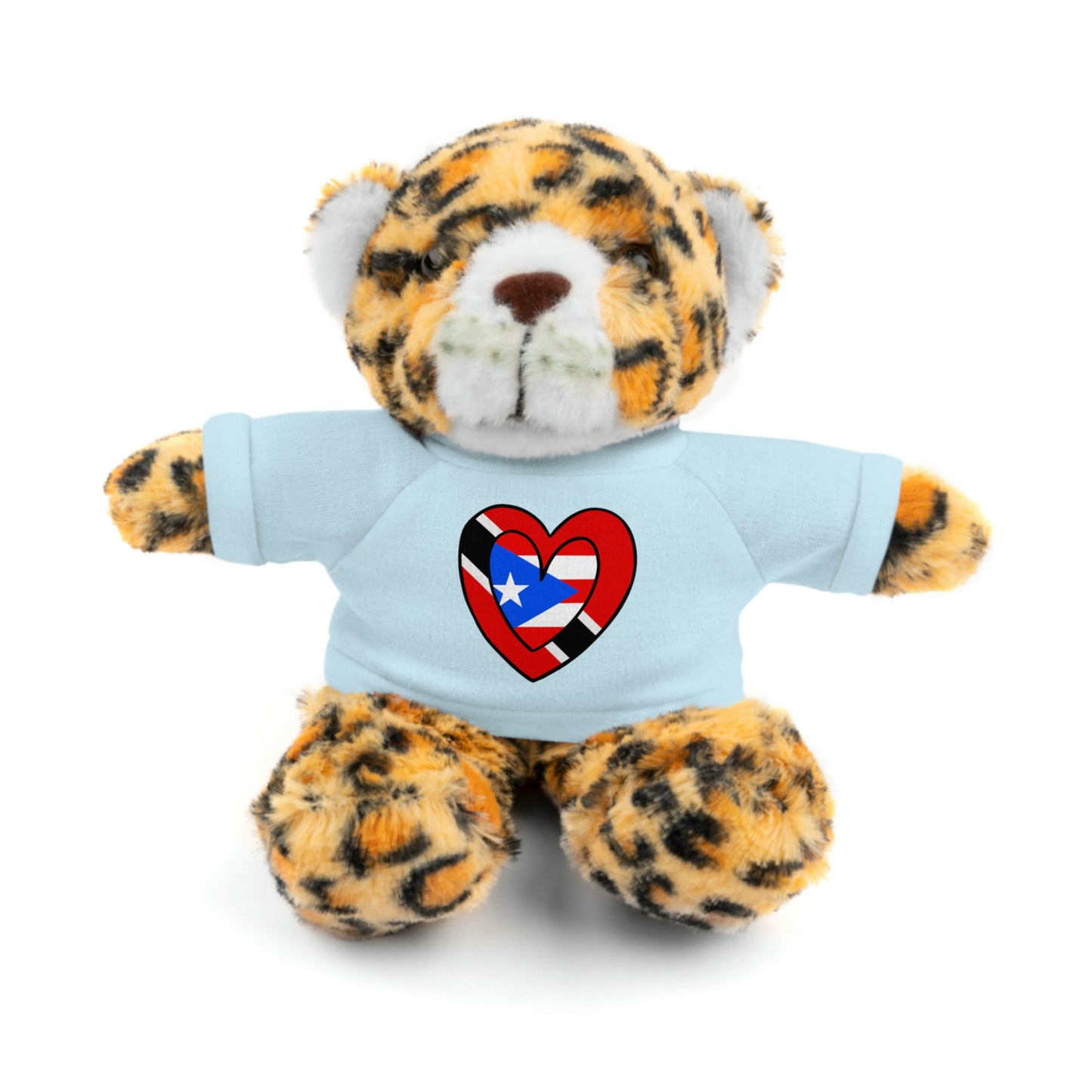 Puerto Rican Trini Valentines Day Gift Stuffed Animal | Boricua Trinidad Flag Toy