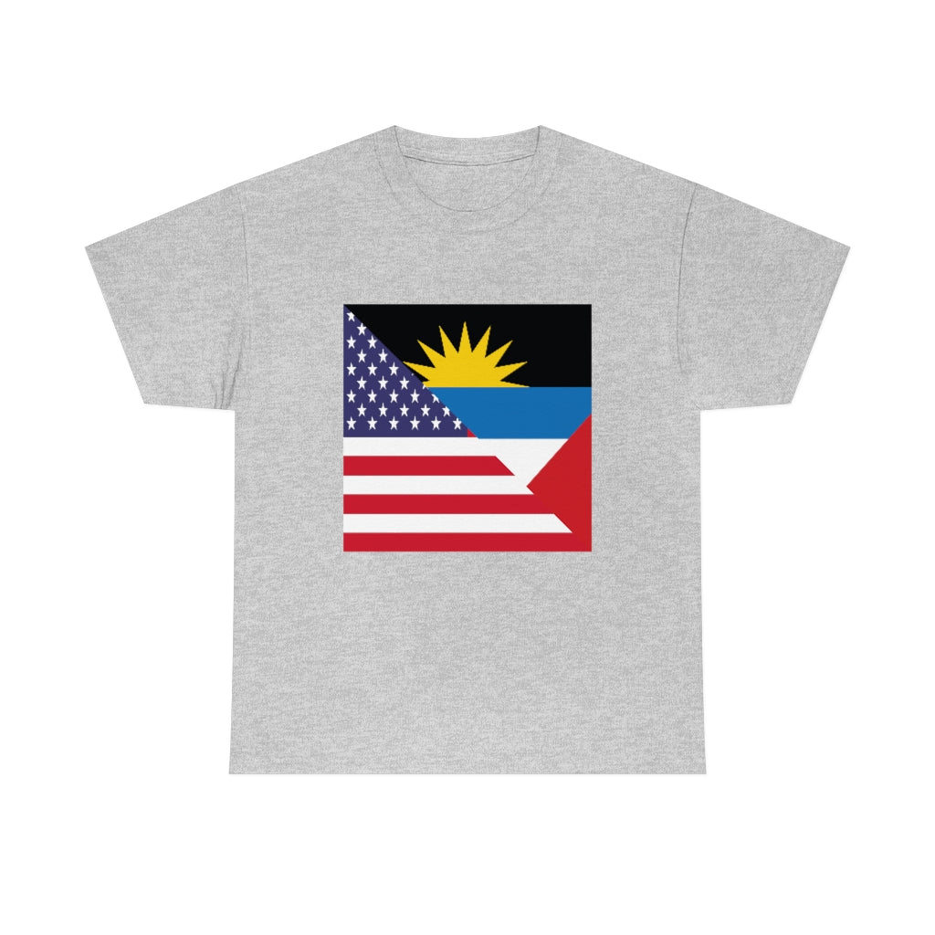 Antigua and Barbuda American Flag Tee Shirt | Antiguan USA Tshirt