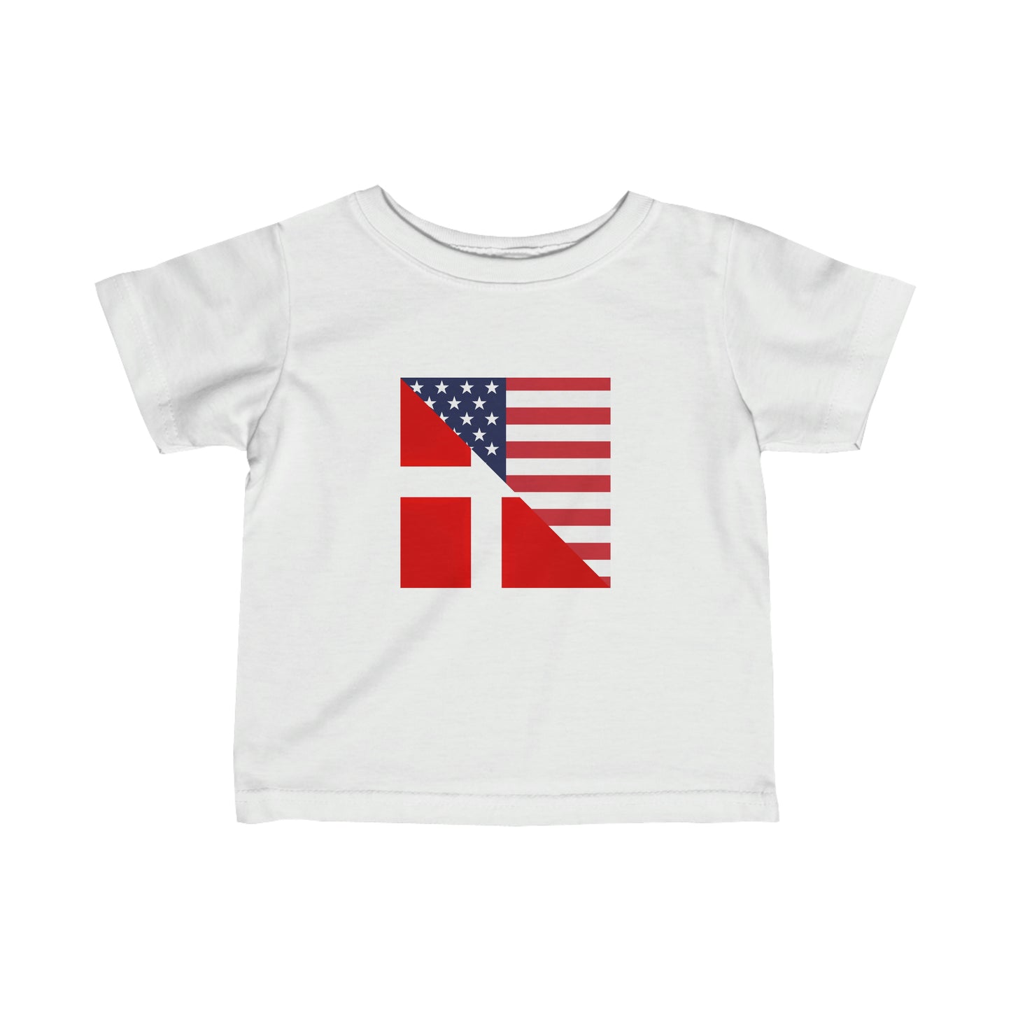 Infant Denmark American Flag Danes Danish USA Toddler Tee Shirt