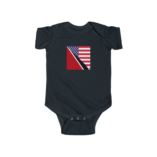 Trinidadian American Flag Baby Bodysuit | Trinidad USA Trini Newborn Girl Boy