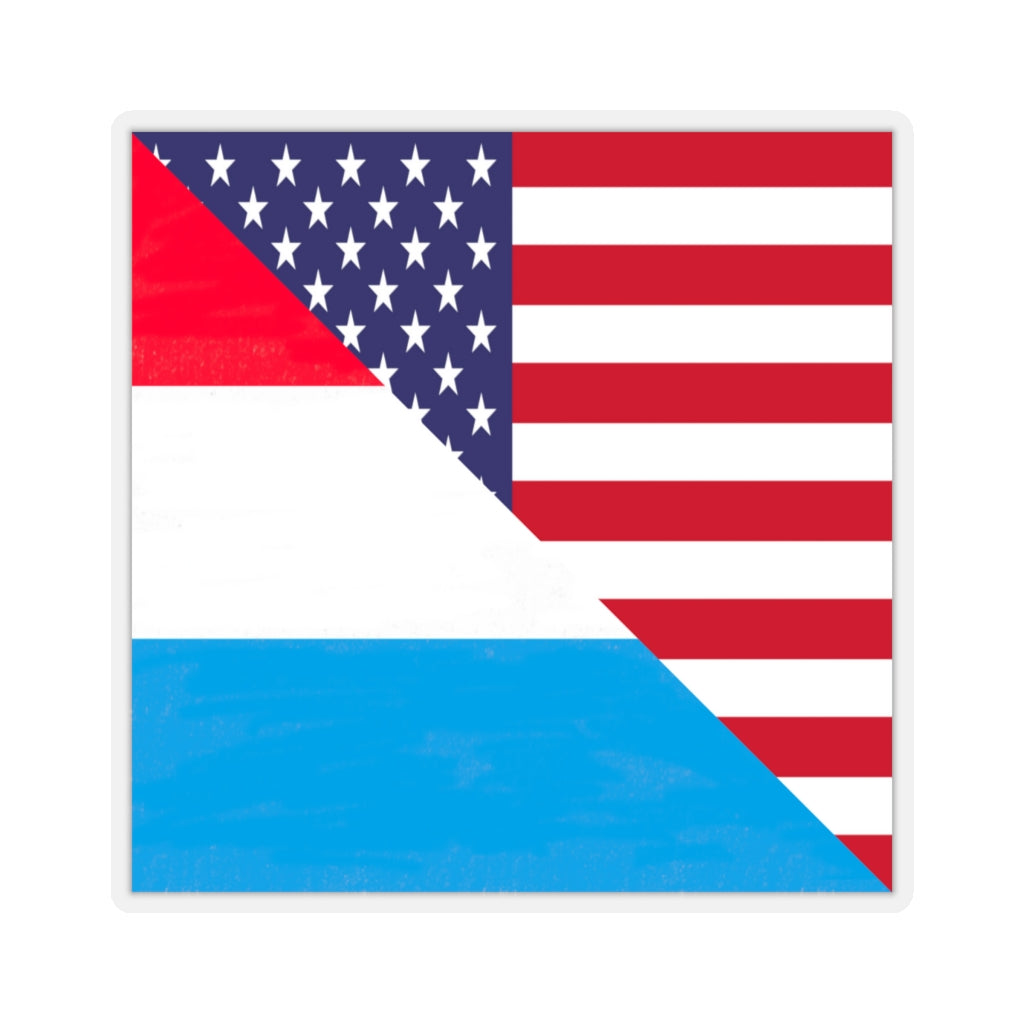 Luxembourg American Flag Sticker | Luxembourger USA Stickers