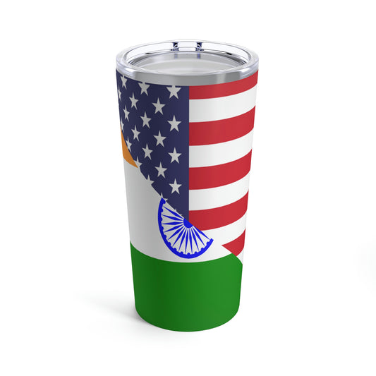 Indian American Flag Half India USA Tumbler 20oz