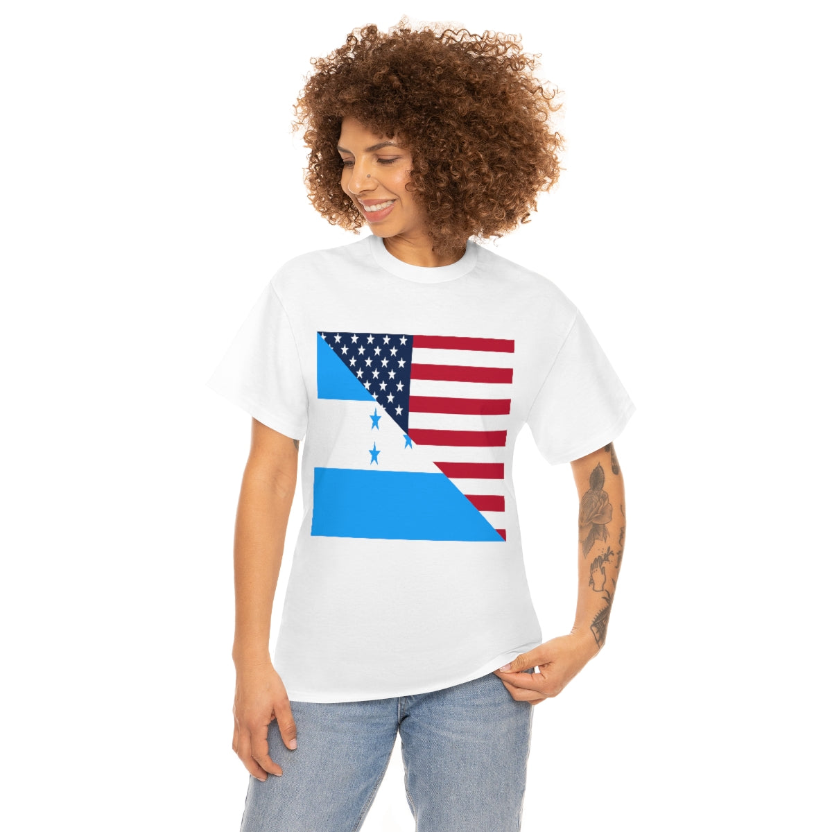 Honduran American Flag T-Shirt | Unisex Honduras USA Tee Shirt