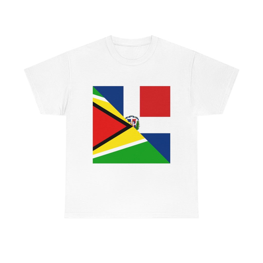 Guyanese Dominican Republic Flag Tee Shirt | Unisex Guyana DR T-shirt