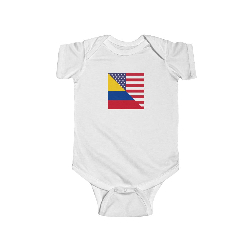 Colombian American Flag Baby Bodysuit | Colombia USA Newborn Clothes