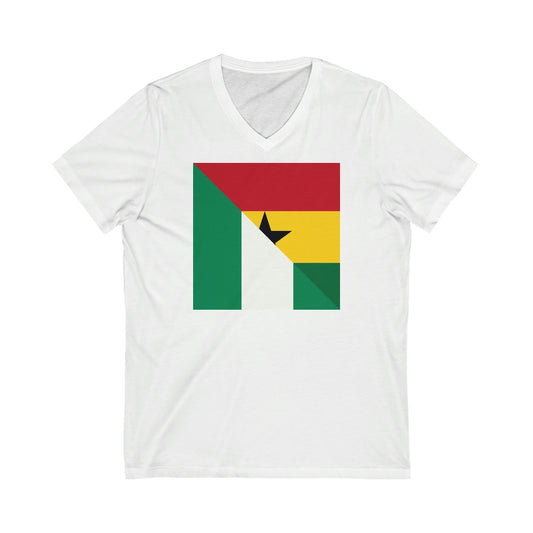 Nigerian Ghanaian Flag Nigeria Ghana Naija V-Neck T-Shirt | Unisex Vee Shirt
