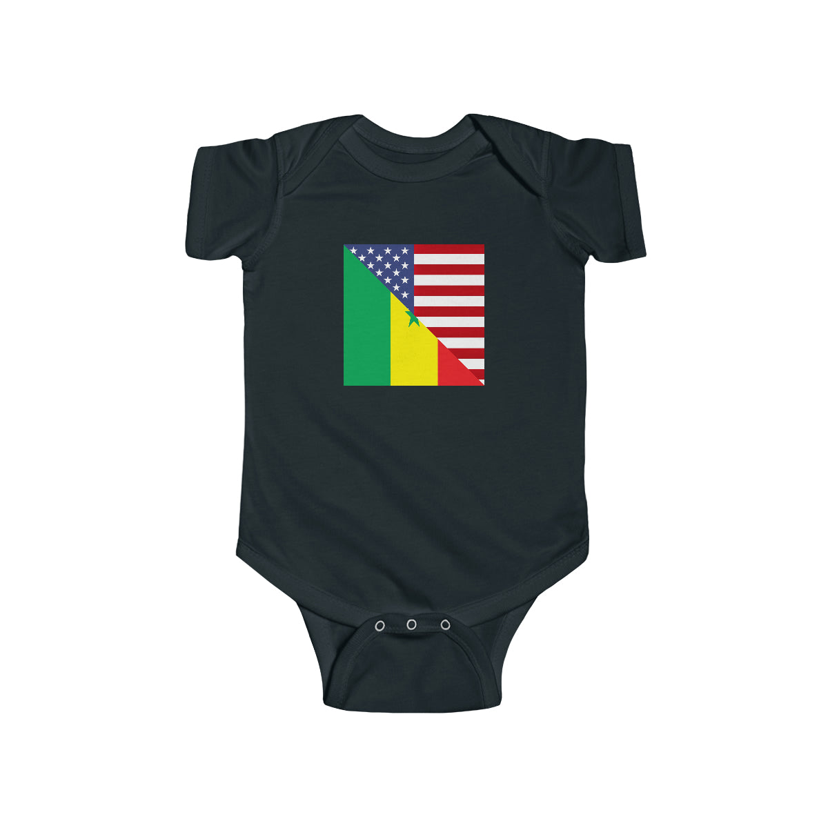 Senegalese American Flag Baby Bodysuit | Senegal USA Newborn Girl Boy