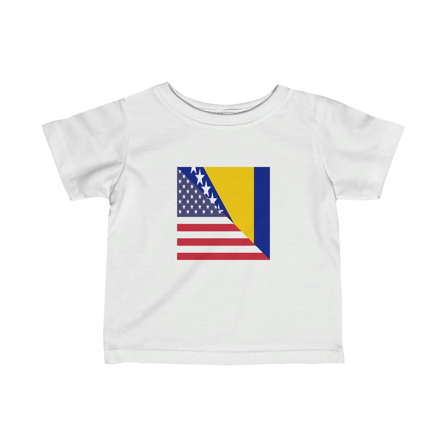 Infant Bosnia Herzegovina American Flag Toddler Tee Shirt