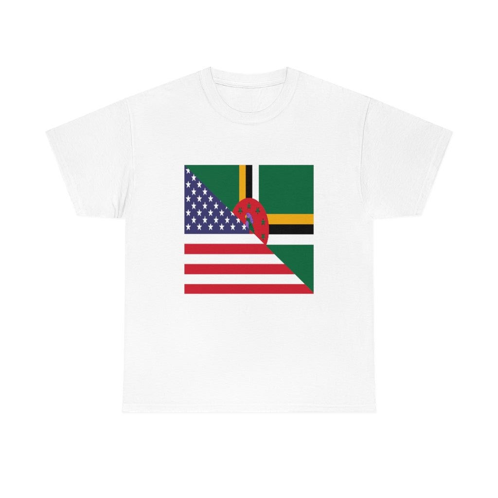 Dominica American Flag Tee Shirt | Dominican USA Tshirt