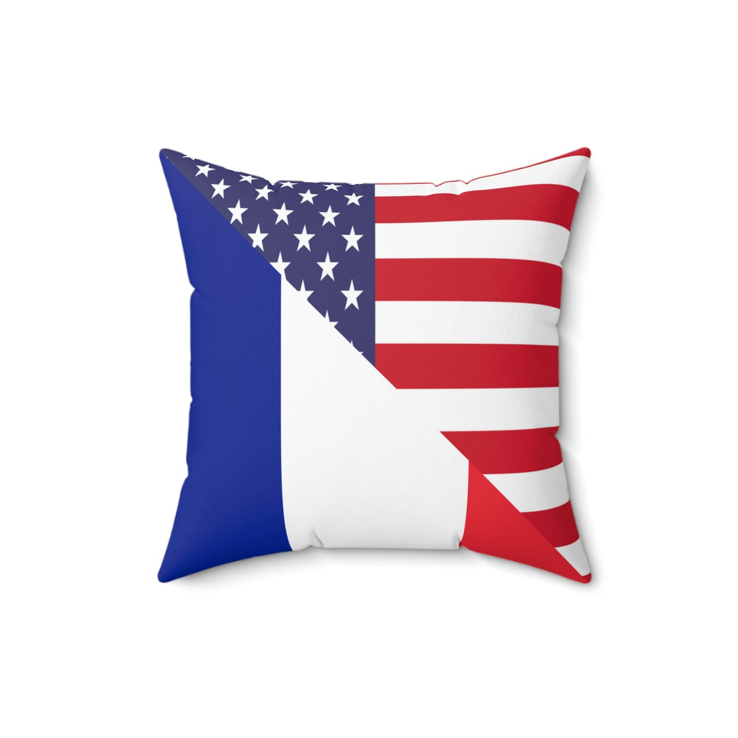 French American Flag France USA Spun Polyester Square Pillow