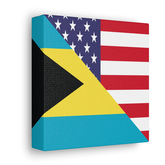 Bahamas American Flag Bahamian USA Canvas Gallery Wraps | Wall Art