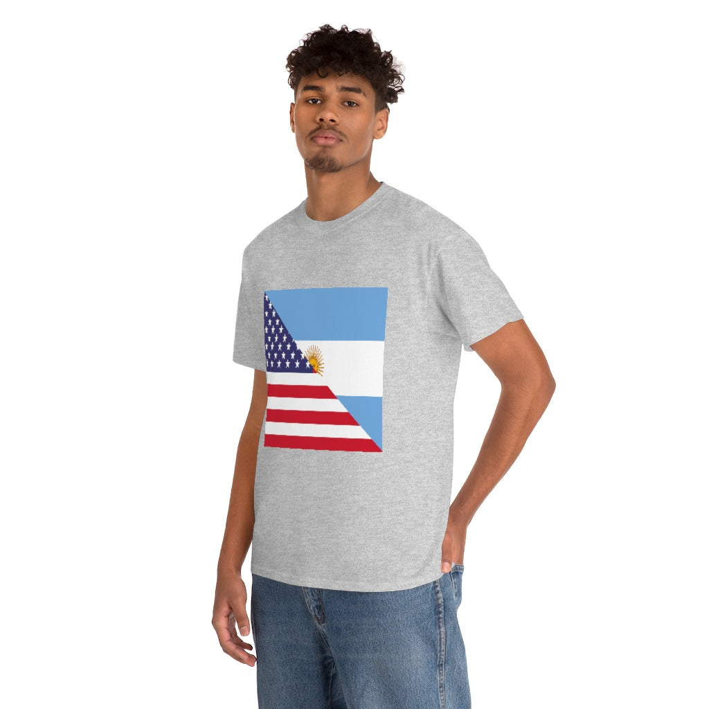 Argentina American Flag Tee Shirt | Argentinian USA Tshirt