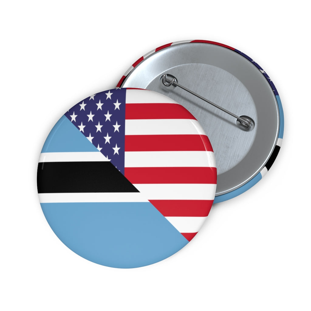 Botswana American Flag Pin Button | Motswana USA Pins