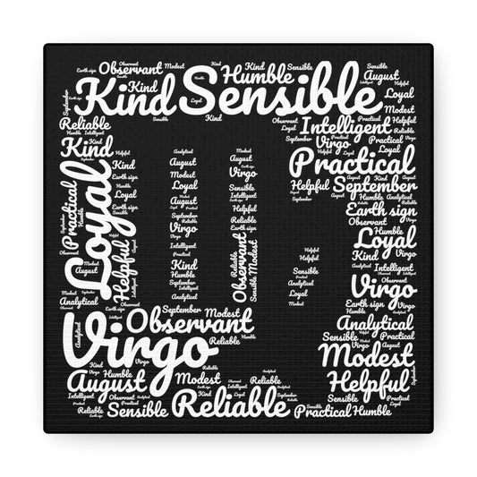 Virgo Zodiac Astrology Sign Traits White Canvas Gallery Wraps | Wall Art