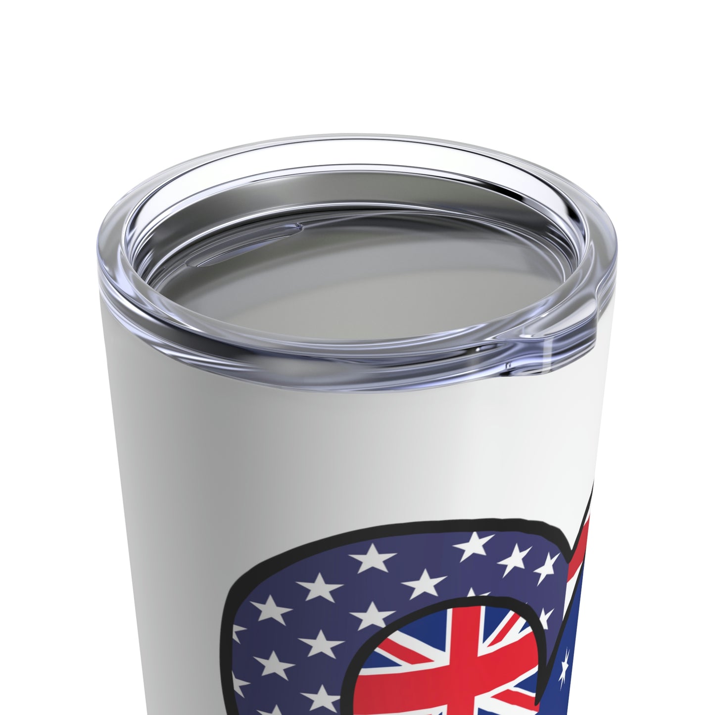 Australian American Heart Valentines Day Gift Half Australia USA Flag Tumbler 20oz Beverage Container