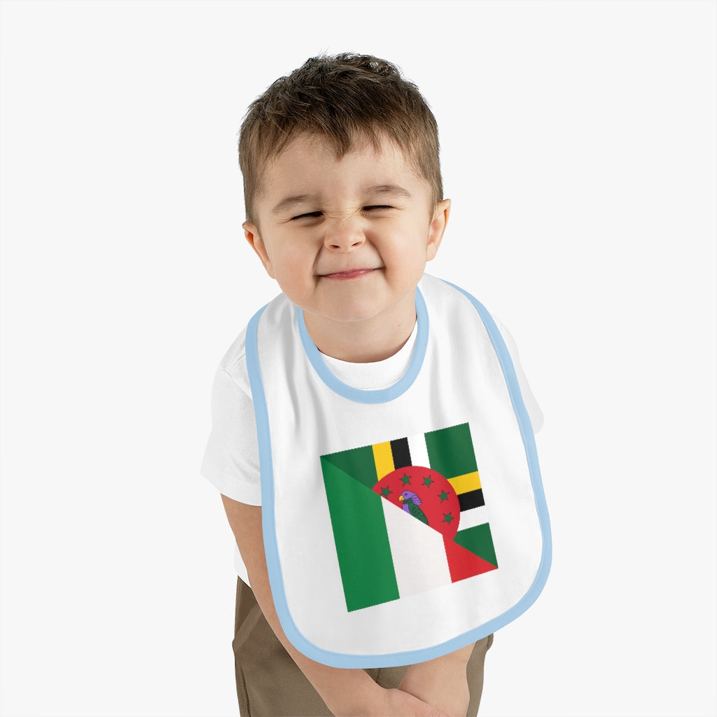 Dominican Italian Flag Baby Bib | Half Italy Dominica Newborn Bib