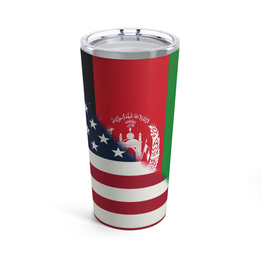 Afghanistan USA Flag | Half Afghan American Tumbler 20oz