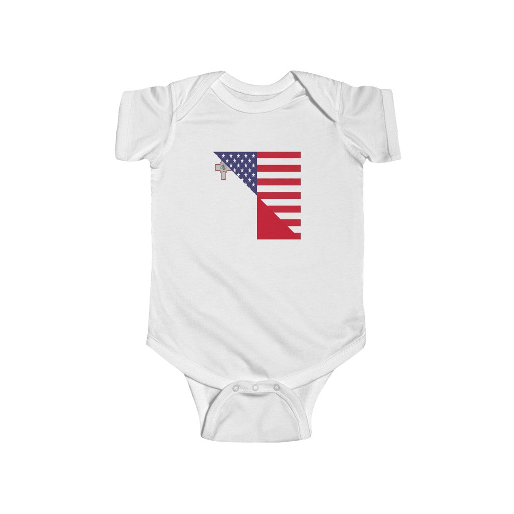 Maltese American Flag Baby Bodysuit | Malta USA Newborn