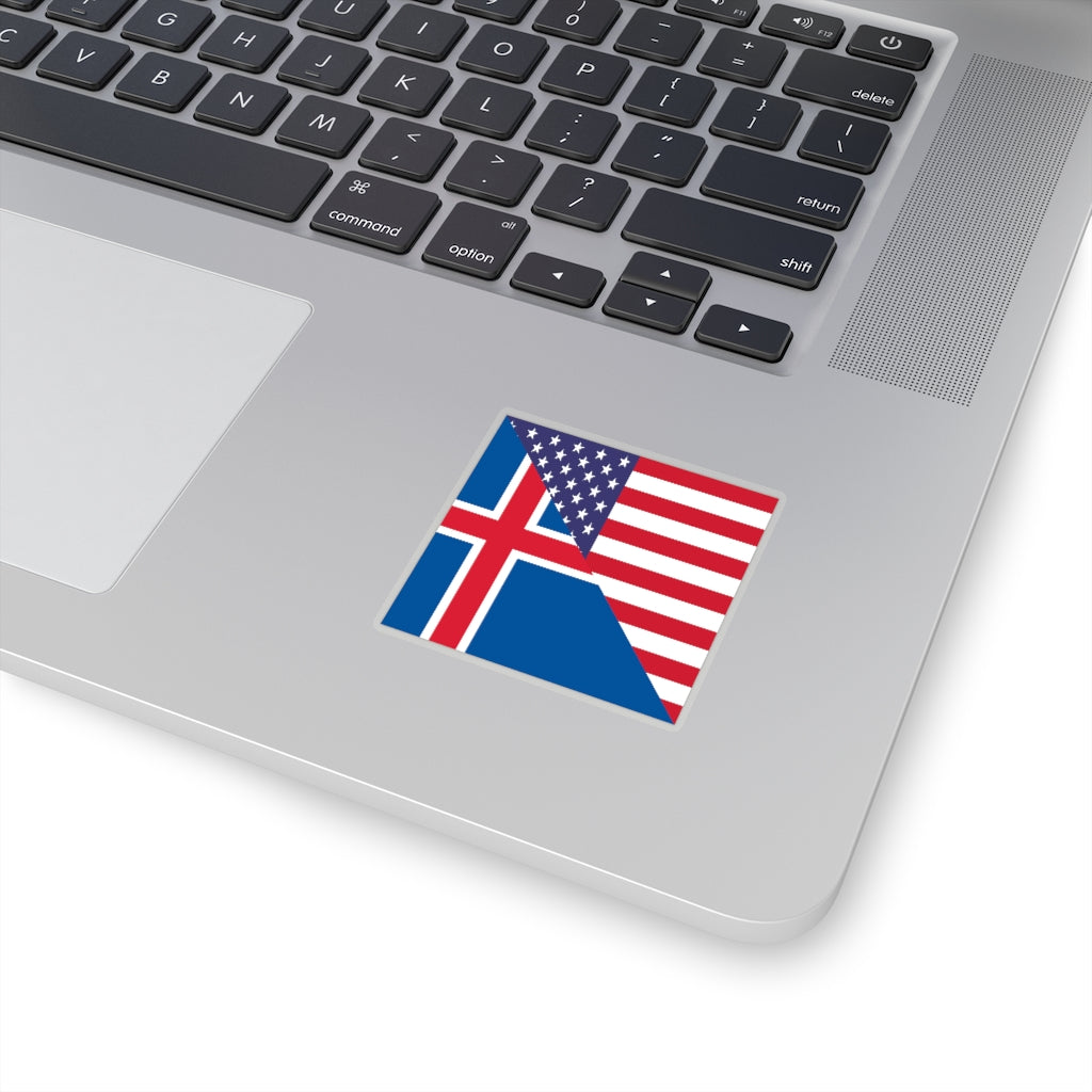 Icelander American Flag Sticker | Iceland USA Stickers