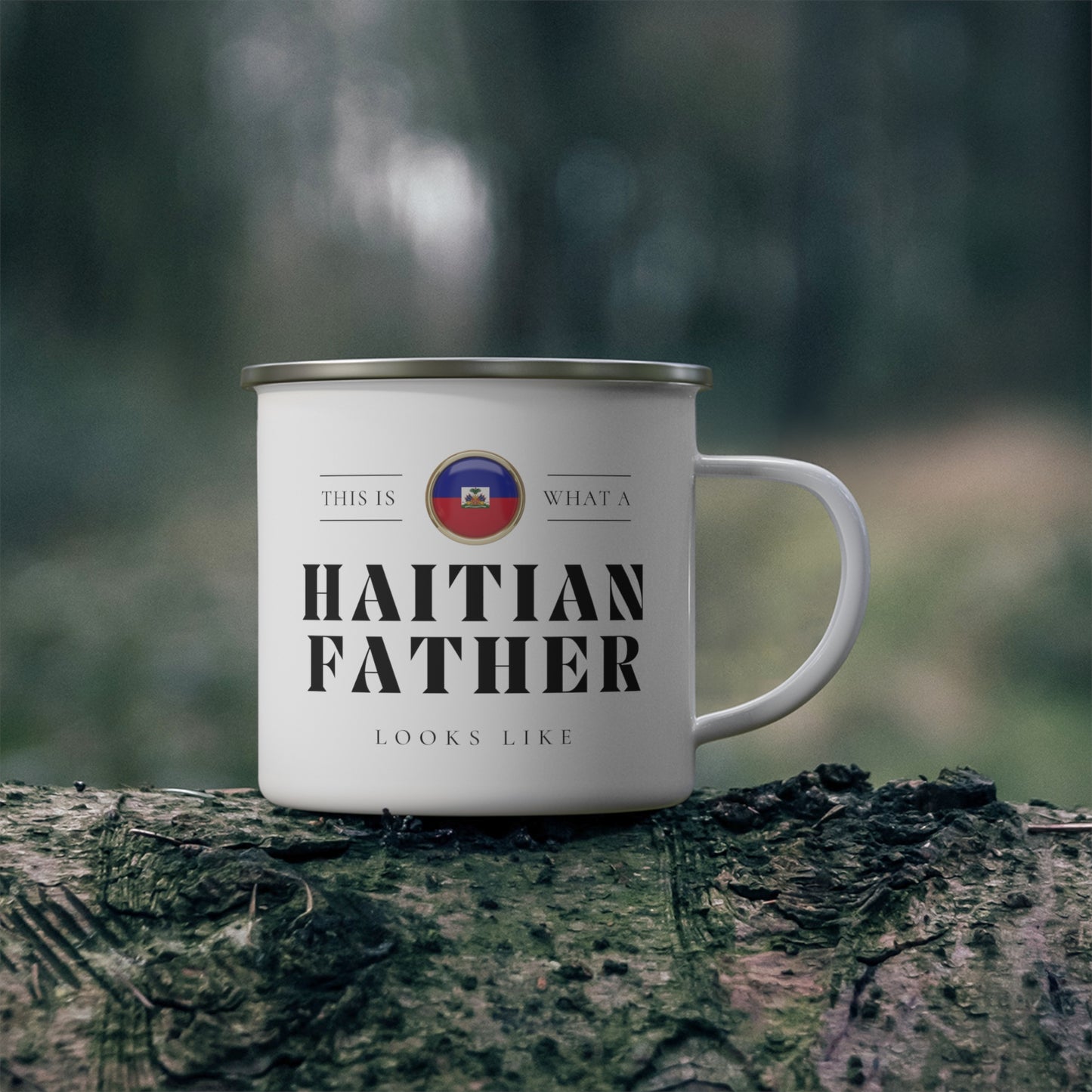 Haitian Father Looks Like Fathers Day Haiti Dad 12oz Enamel Mug