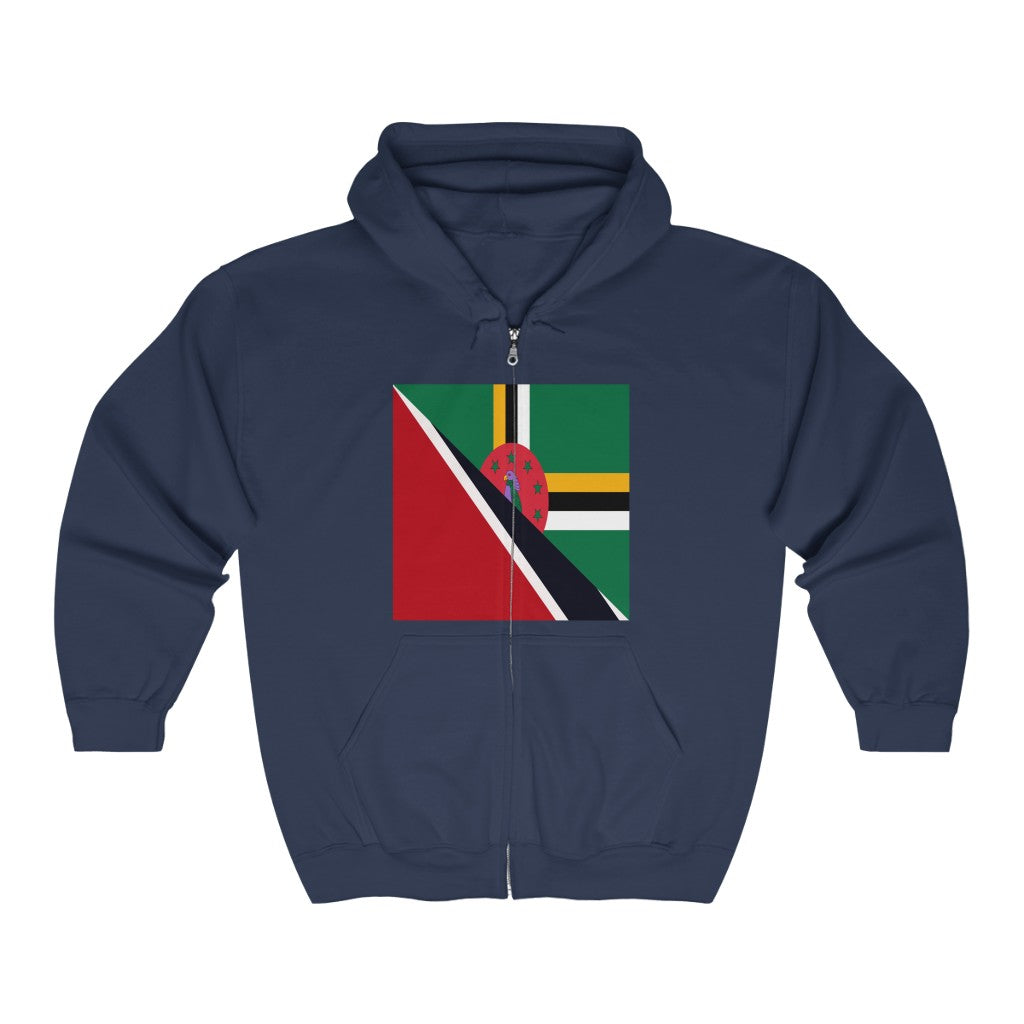 Trinidad Dominica Flag Trini Tobago Zip Hoodie | Hooded Sweatshirt