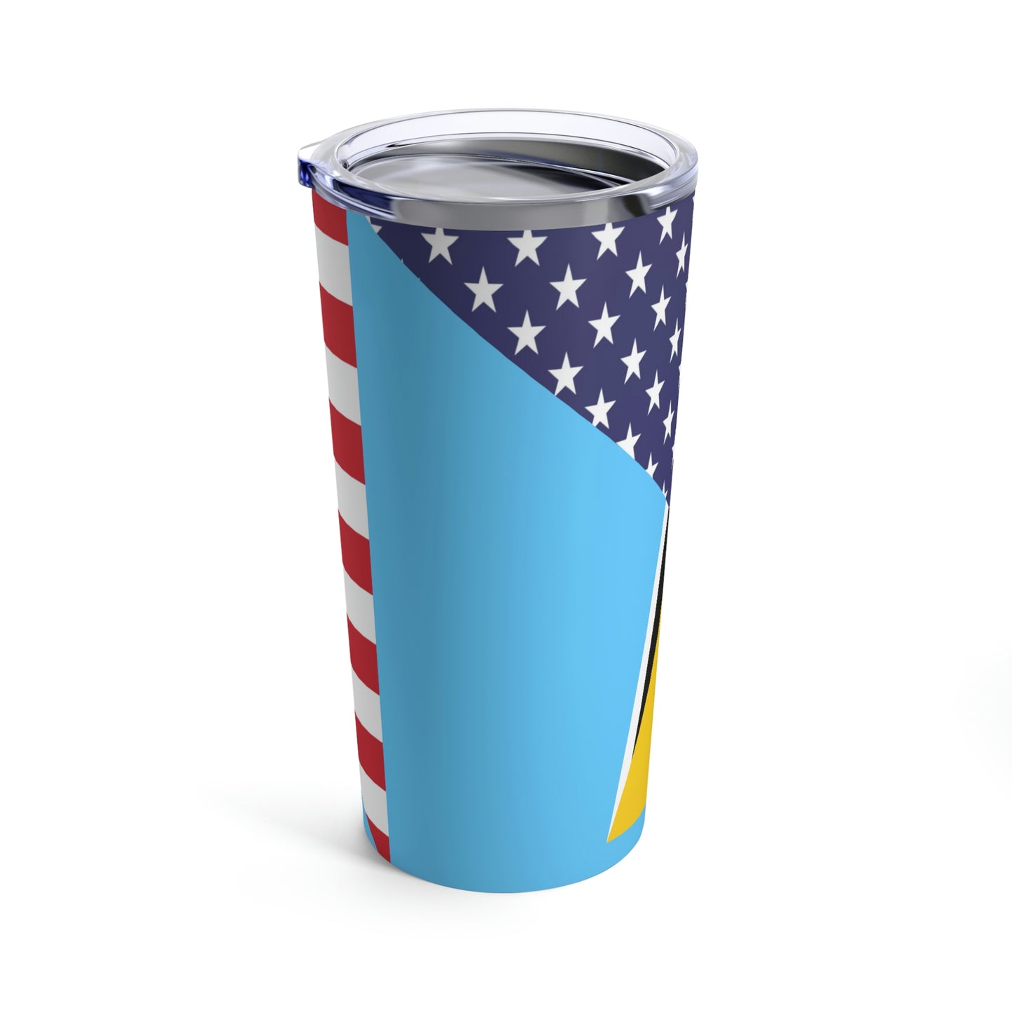 St Lucian American Flag St Lucia USA Tumbler 20oz