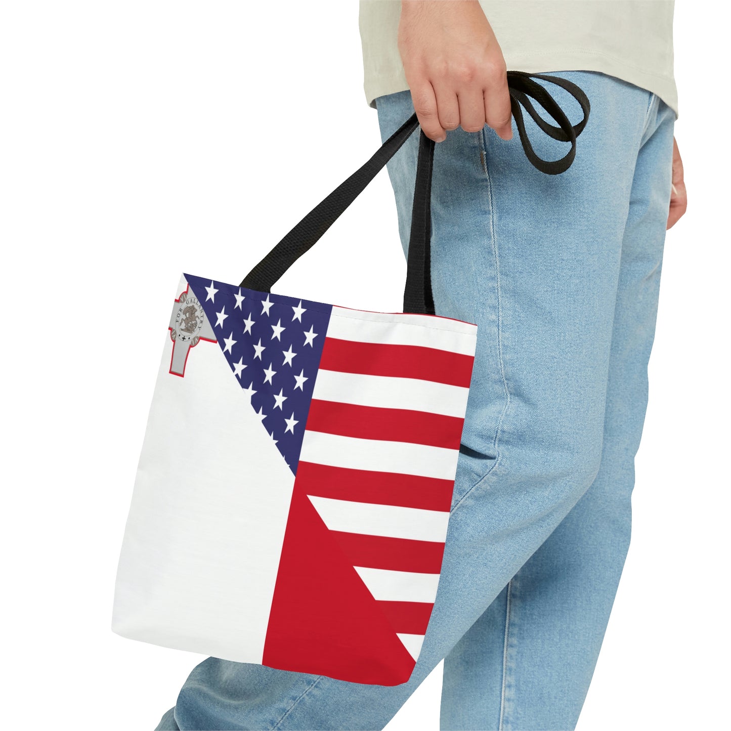 Maltese American Flag Malta USA Tote Bag | Shoulder Bag