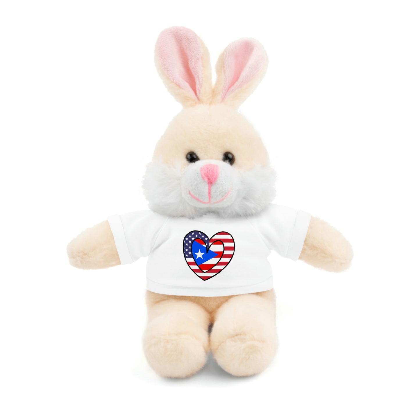 Puerto Rican American Valentines Day Gift Stuffed Animal | PR USA Flag Toy