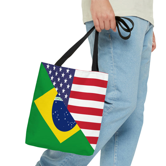 Brazilian American Flag Half Brazil USA Brasil Tote Bag | Shoulder Bag