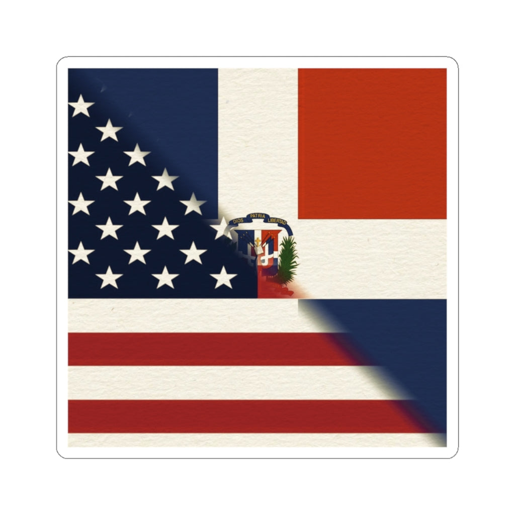 Half Dominican Republic American Flag Sticker